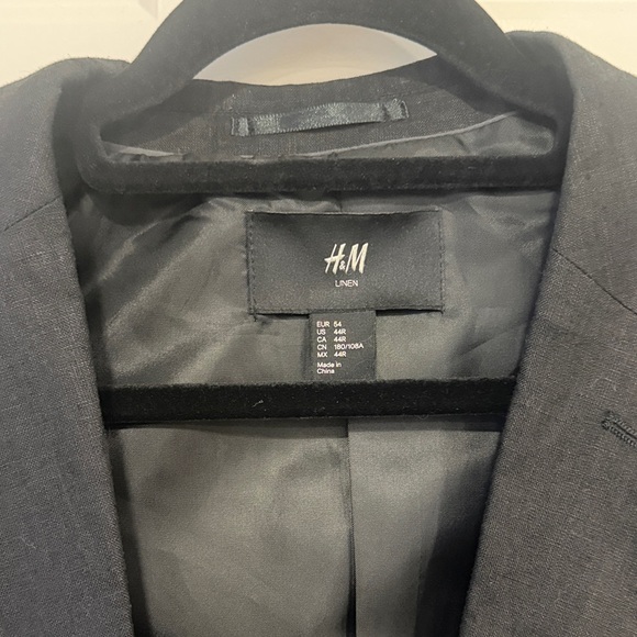 H&M Classic Black Men's Linen Blazer - Picture 2 of 3